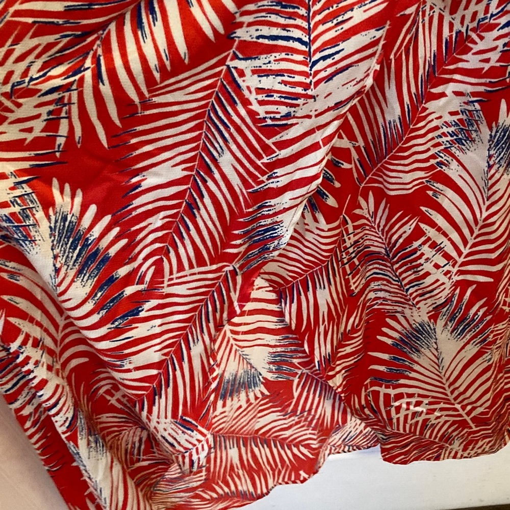 Cupshe Red and Blue Leaf Print Maxi Slip Dress - Picture 5 of 12